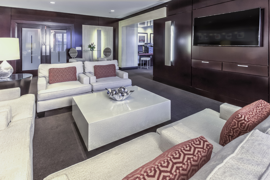 Resident lounge with flat screen TVs and Wi-Fi